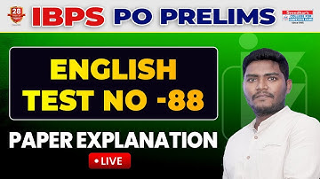 IBPS PO 2023 PRELIMS MOCK TEST NO-88 | ENGLISH PRACTICE SET WITH IMPORTANT QUESTIONS
