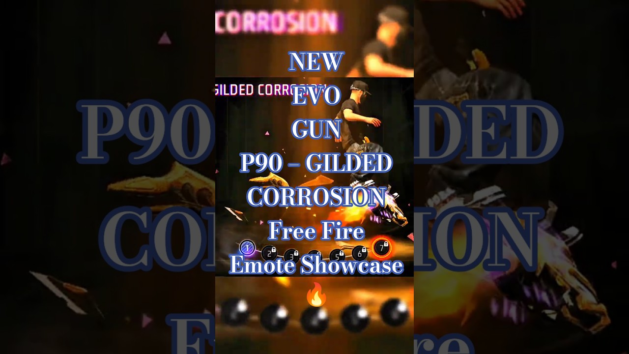 NEW EVO GUN P90 – GILDED CORROSION | Free Fire | Emote Showcase 🔥 
