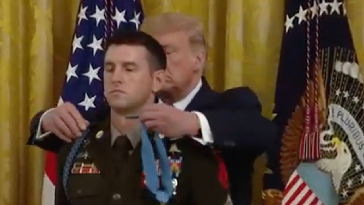 President Trump awards the medal of honor to Army. Sgt. Maj. Payne