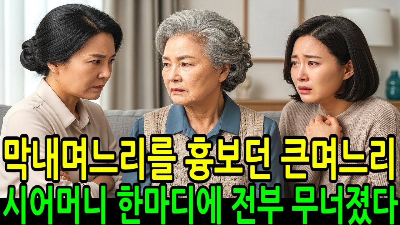 막내며느리를 흉보던 큰며느리시어머니 한마디에 전부 무너졌다