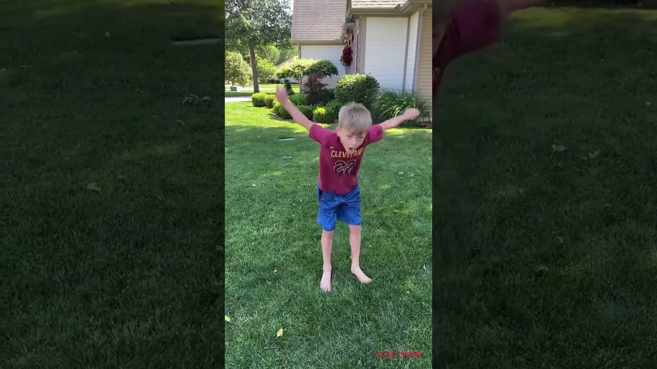 Little kid does a crazy backflip!