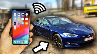 I control it with a iPhone ! (Tesla Model S)