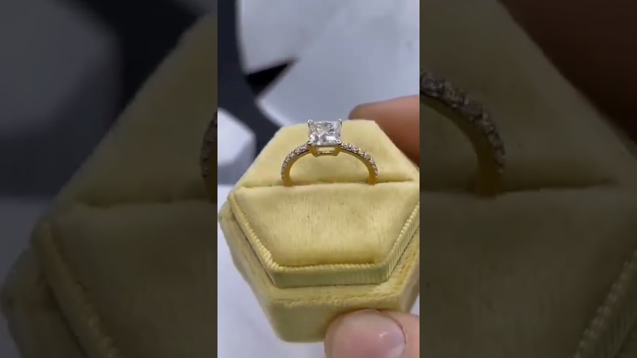 Princess Cut Moissanite Engagement Ring.