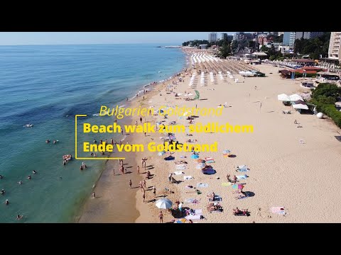 Bulgarien Goldstrand: Beach walk / Strandspaziergang von Melia Beach ans südliche Ende Uncut 4K