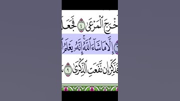 سورة الأعلى بصوت الشيخ أحمد بن علي العجمي