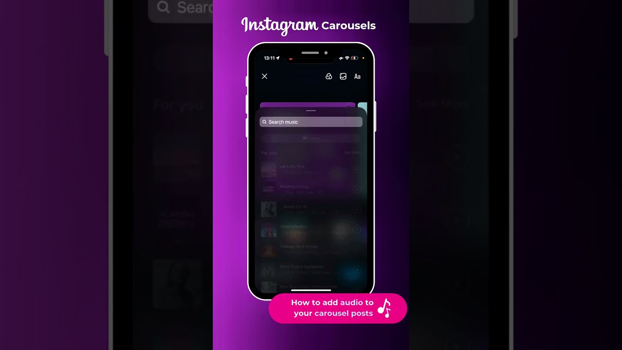 Как добавить музыку в посты-карусель в Instagram 