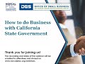 How to do Business with the California State Government