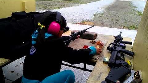 7 year old shooting her Savage Rascal.