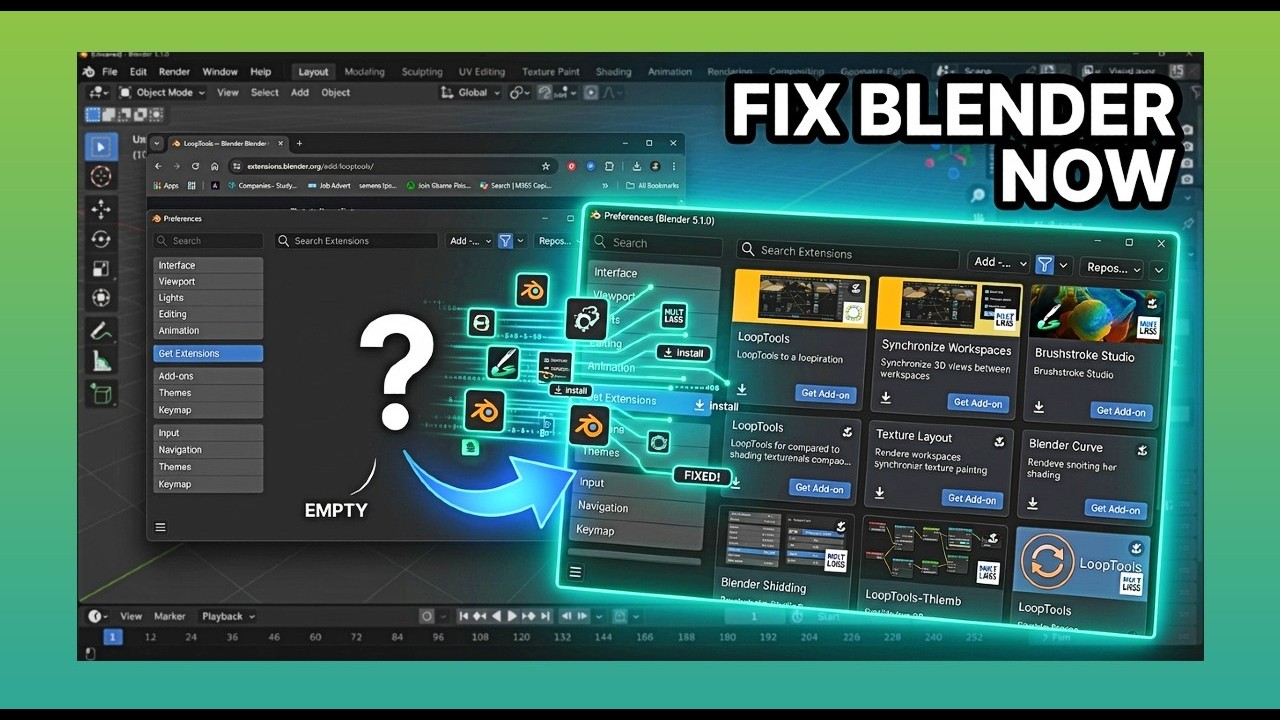 Blender Extensions Empty After Update? Do This - YouTube