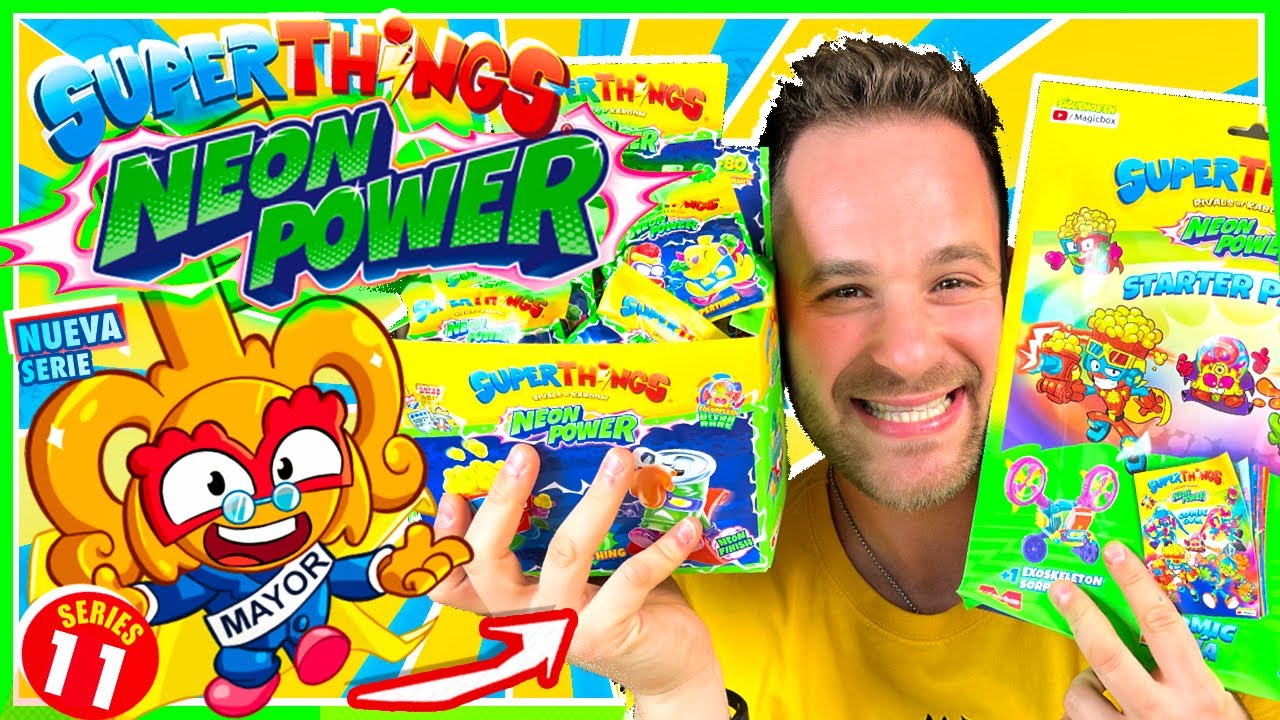 SuperThings Neon Power UNBOXING CAJA 50 SOBRES Y STARTER PACK Series 11 ...