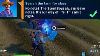 Search the farm for clues - Fortnite