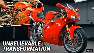 ASMR Motorcycle Restoration Full Rebuild of Red Ducati 916 1994 from Abandoned Condition
