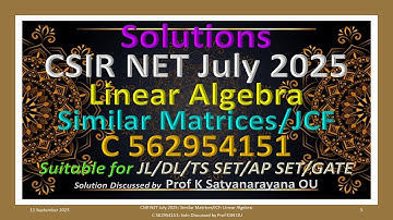 CSIRNET juli 2025 | Soortgelijke matrices/JCF | L Algebra | C 562954151 | Soln Besproken door Pro...