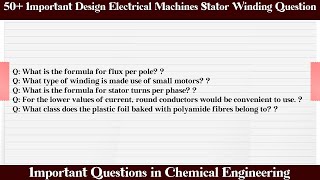 MCQ Questions Design Electrical Machines Stator Winding with Answers