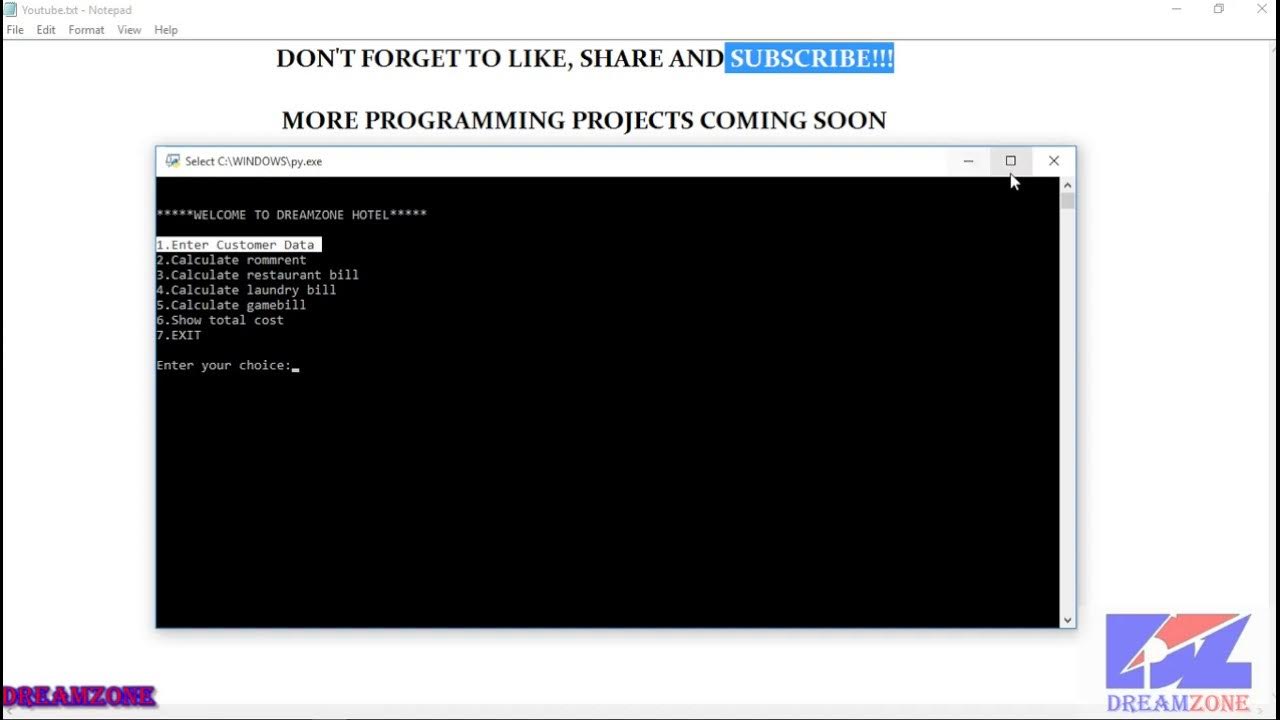 Python- Hotel Management System in Python Programming [Source Code ...