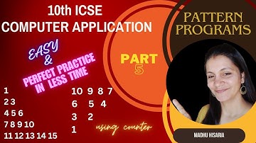 ICSE CLASS  9 & 10 : How to write java pattern program - Part 5