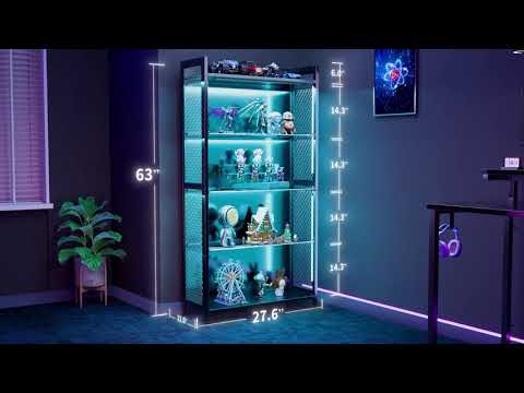 AODK RGB Display Case with Glass Shelves — Overview