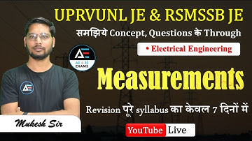 6- MEASUREMENTS | UPRVUNL JE & RSMSSB JE | Revision पूरे syllabus का केवल 7 दिनों में by Mukesh sir