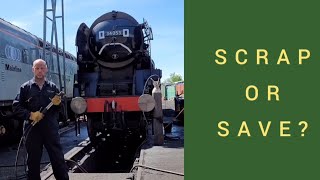 SCRAP OR SAVE? Steam Train gets the cutting torch!! Southern Locomotives attack 34053.