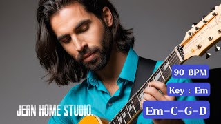 Guitar Backing Track in Em : Em-C-G-D 90 BPM 4/4