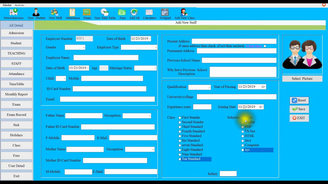 vb net Full School Management Project part 13 - YouTube