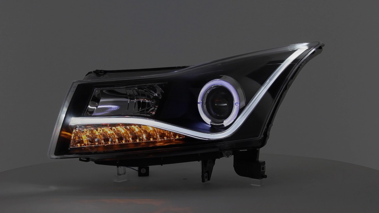 11-14 Chevy Cruze Light Bar DRL Projector Headlights - YouTube