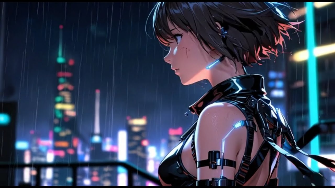 Strong Rain, Sleep, Jazz, Classical,  Piano Solo Sounds Playlist - Wavy Blue Lo-Fi Music