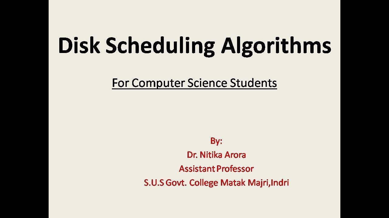 Disk scheduling algorithms | Operating System - YouTube