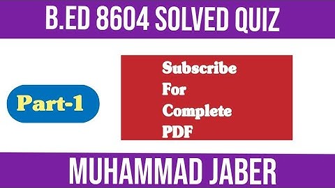 8604 Quiz PDF Part-1 With Right Answer 💯