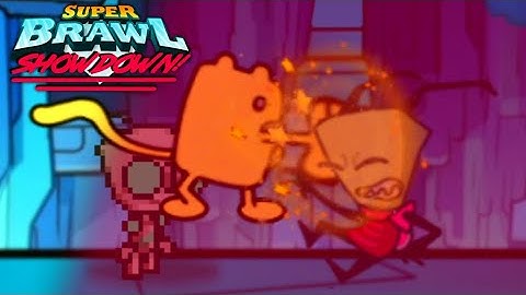 Defeating Wubbzy with Invader Zim | Super Brawl Showdown Invader Zim vs Wubbzy Full Match Gameplay