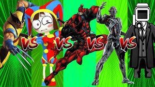 AMAZING ! SUPERHERO COLOR DANCE CHALLENGE Wolverine vs Pomni vs Deadpool vs Ultron vs Cameraman