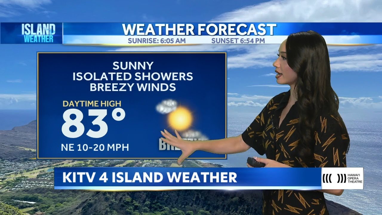 Aloha Friday Weather | Breezy winds, mostly dry, and sunny - YouTube