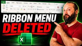 I deleted the ribbon menu in Excel, and I should have done it sooner