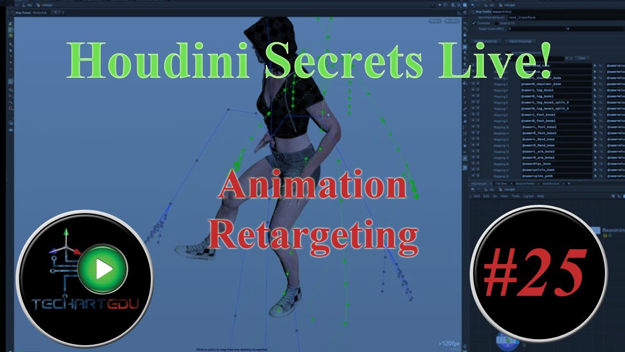 Houdini Secrets Live, #25, Animation Retargetting with 18.5 - YouTube