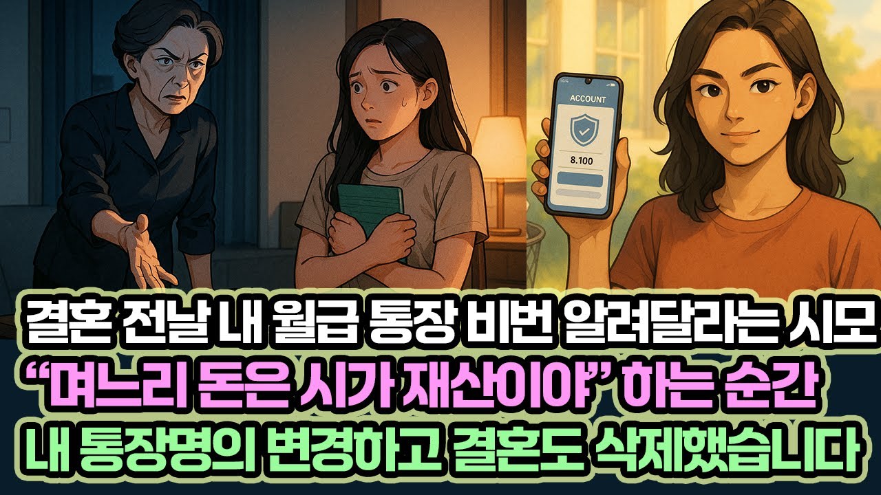 결혼식 전날 내 월급 통장 비밀번호 알려달라는 시모