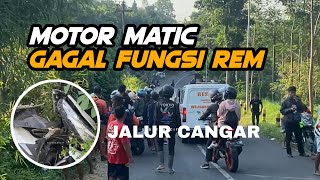 Gagal fungsi rem dialami motor matic di turunan jalur Cangar