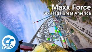 Maxx Force front seat on-ride 4K POV @60fps Six Flags Great America