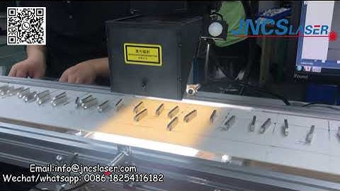 CCD Camera Visual Positioning Fiber Laser Marking Machine with conveyor belt, jncslaser