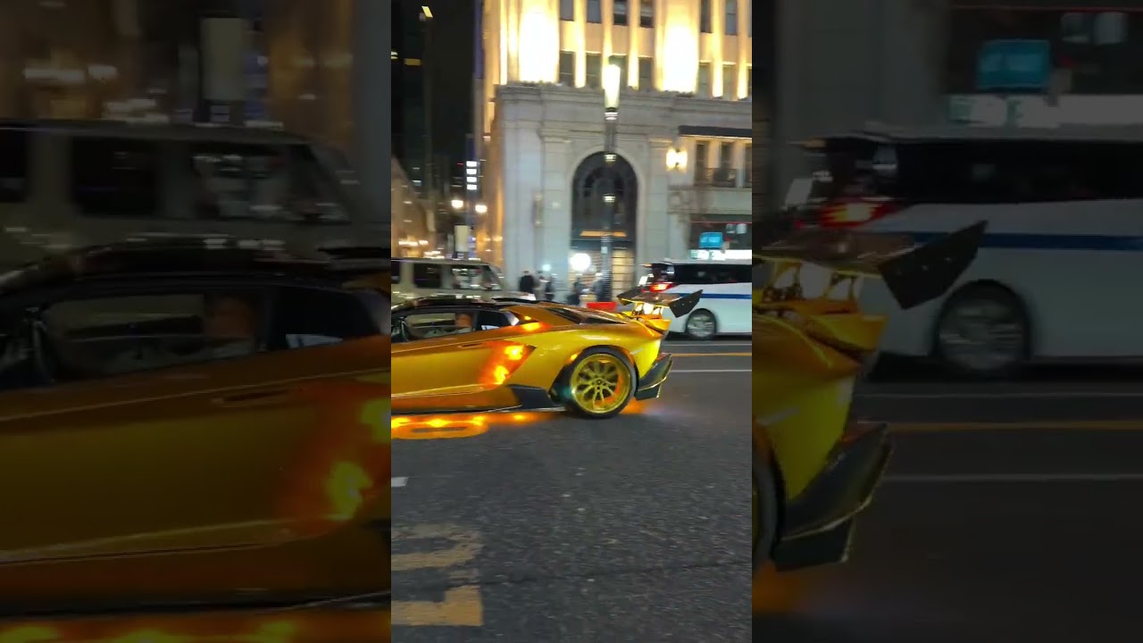 Lamborghini in Japan at Night – Supercar Lights Up Tokyo Streets! 🇯🇵🏎️✨