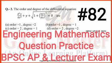 #82 Daily Question Practice of Engineering Mathematics for BPSC (Assistant Professor & Lecturer)