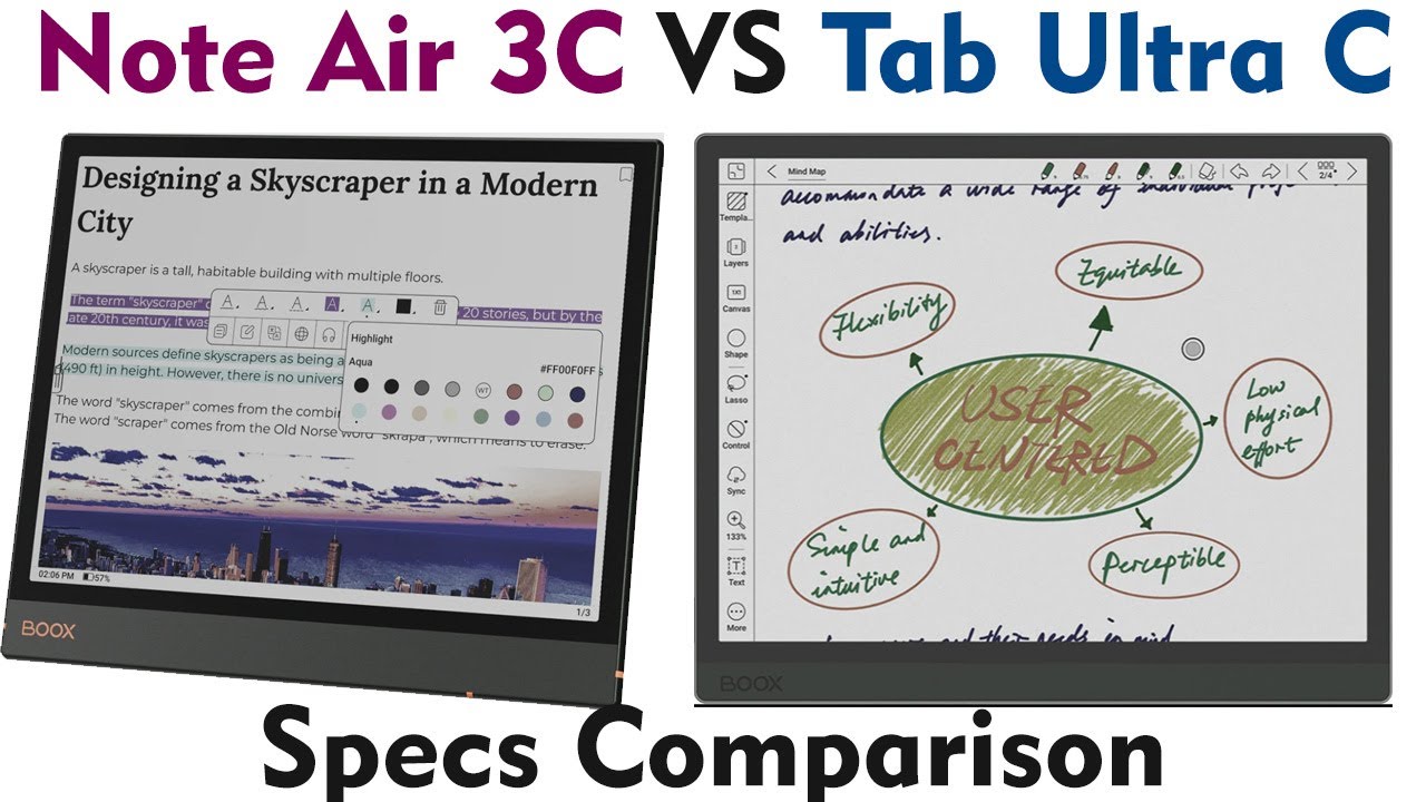 Boox Note Air 3C VS Remarkable 2 VS Kindle Scribe- Specs Comparison -  Webtoolo