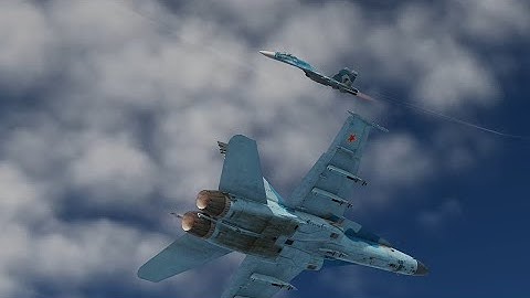 DCS World: Descending Rolling Scissors 3rd person Su-33~F-18