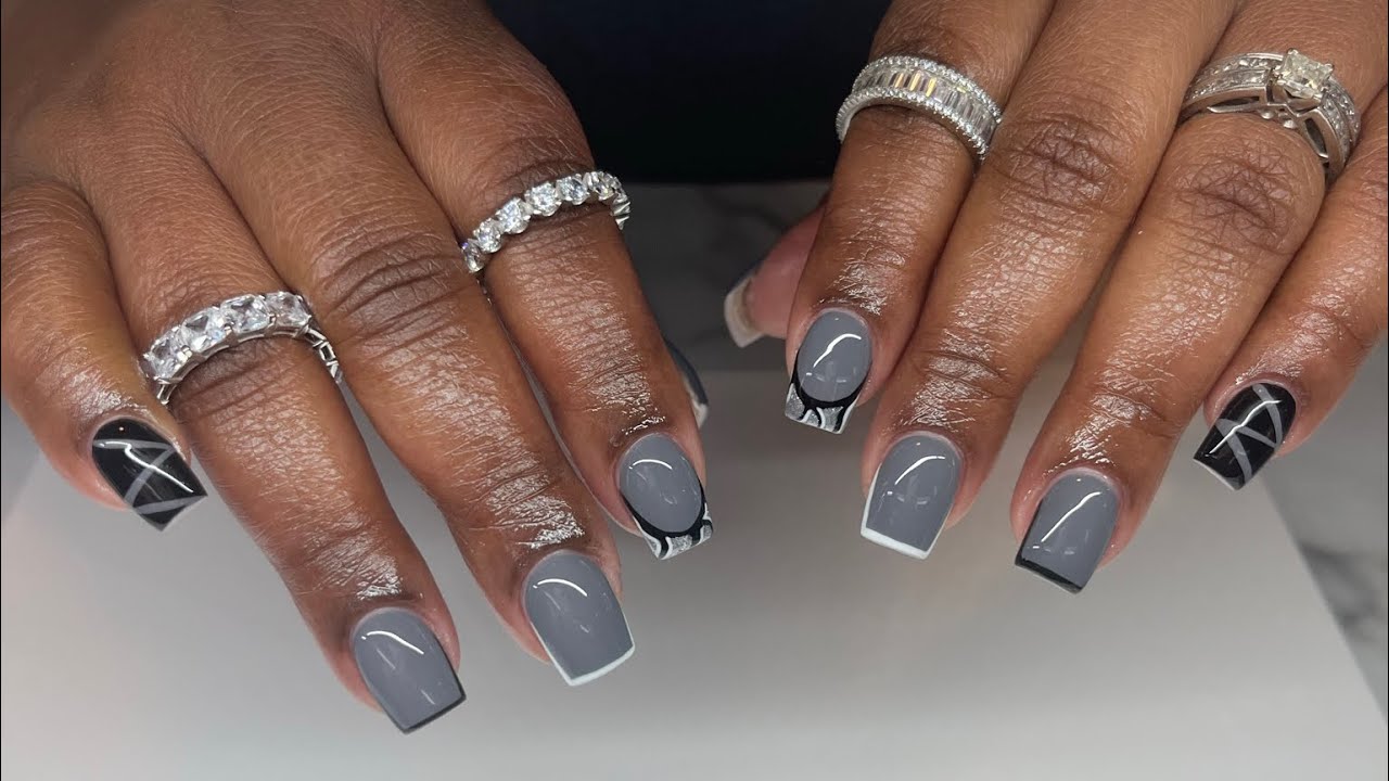 Fast Acrylic Nail Fill Tutorial with Design + Detailed Nail Tips YouTube