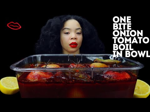 Spicy Buttery Onion Boil, Tomato One Bite Challenge |tiktok Viral | Mukbang Asmr | Mmm Asmr