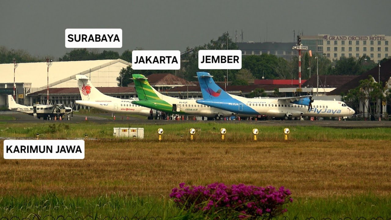 Ramai Pesawat Atr Wings PK-WJF, Fly Jaya PK-FJA & Citilink PK-GJT di Bandara Adi Sucipto Yogyakarta