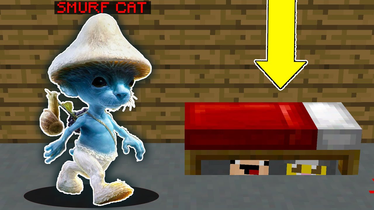GATO PITUFO NUNCA NOS ENCONTRARA EN ESTE ESCONDITE Michi Miau se Esconden de SMURF CAT en Minecraft
