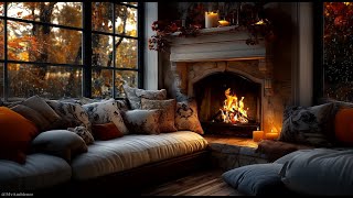 🌧️  Tranquil Rainfall with Crackling Fire: Peaceful Ambience for Sleep