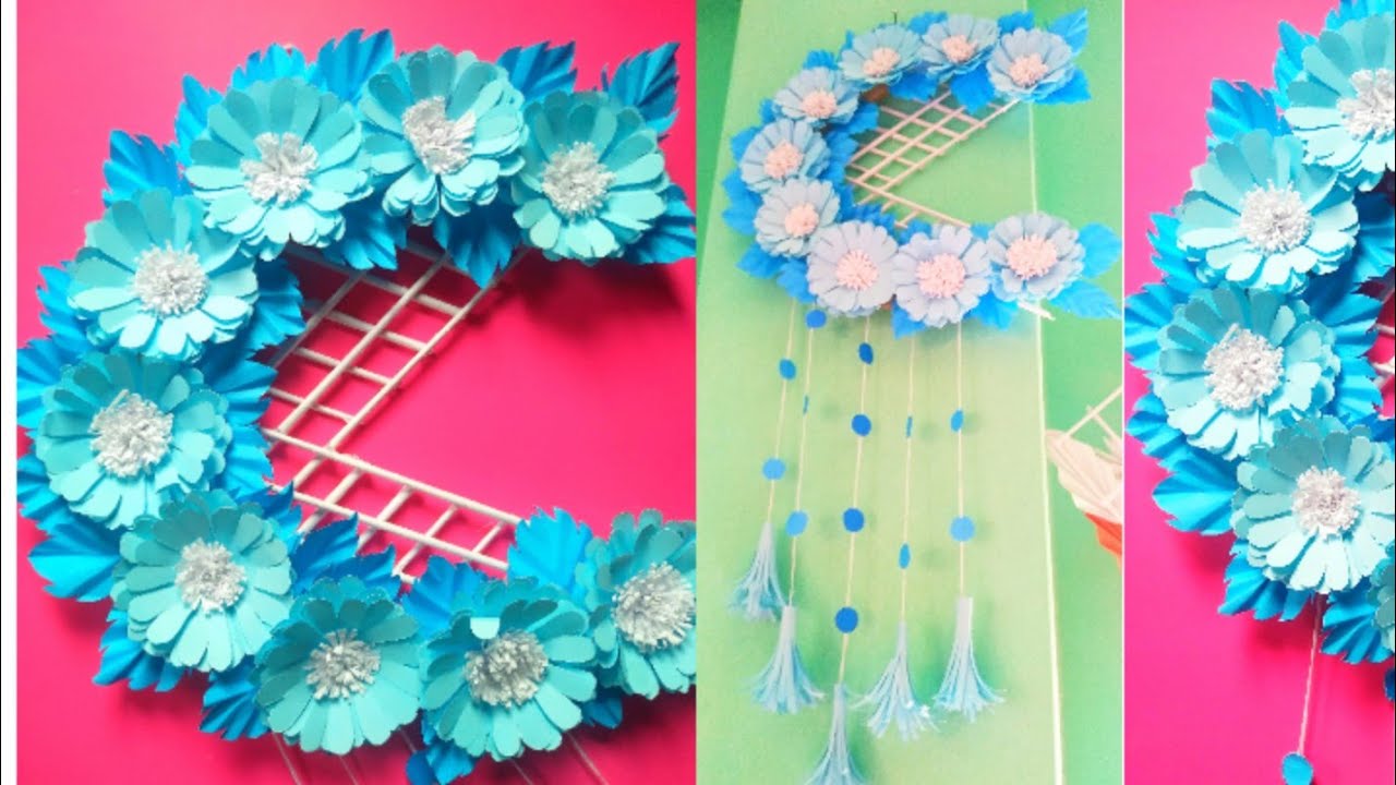 Paper flower wall hanging/wall hanging paper craft/paper wall hangings