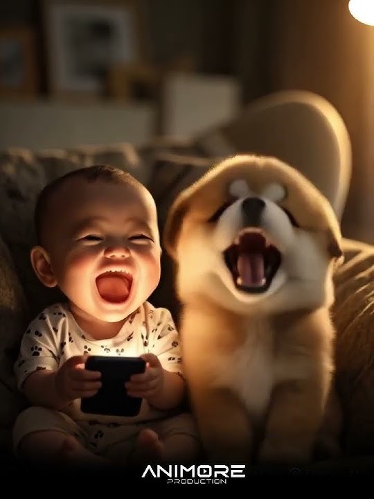 Funny Baby and Puppy Prank🐶😂  #animore #baby  #prank #aianimals  #cute #aivideo  #funny