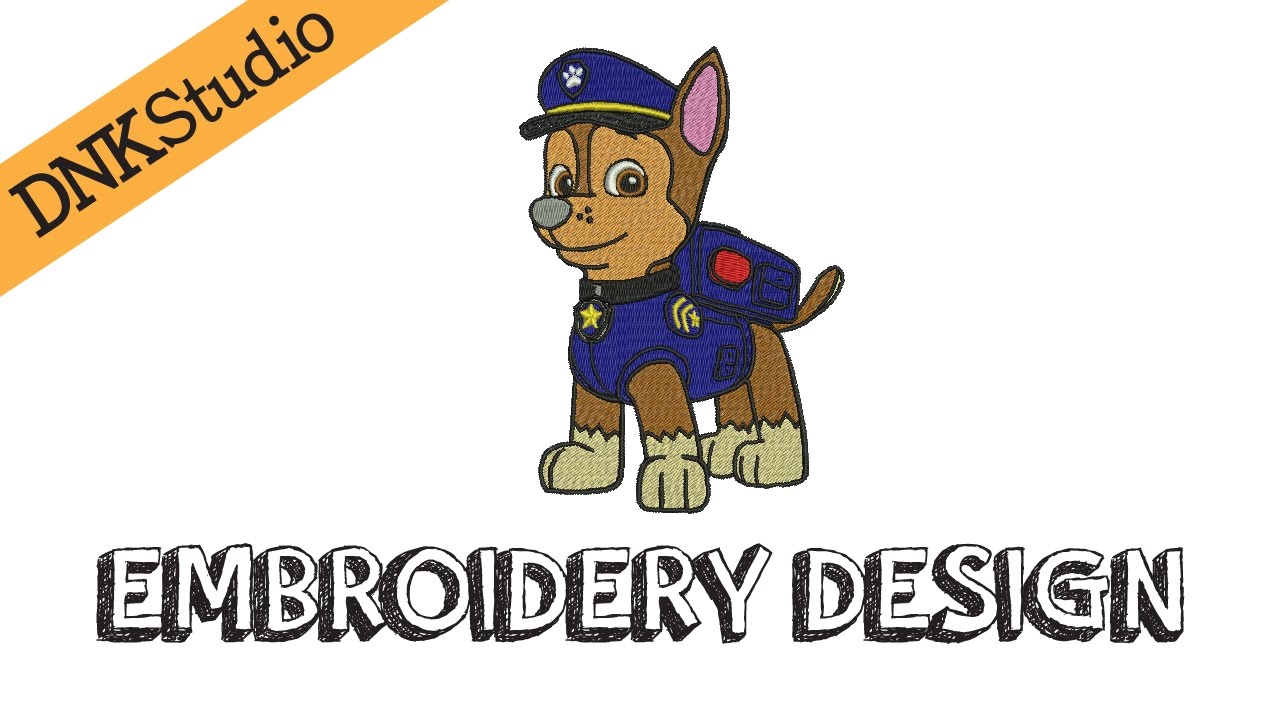 Taxpayer granske Gravere Paw Patrol Chase Embroidery Design - YouTube
